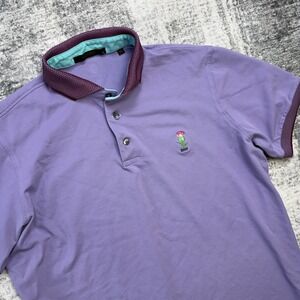 Greyson Polo Shirt Mens Medium Lavender Purple Cherokee Performance Pique Golf